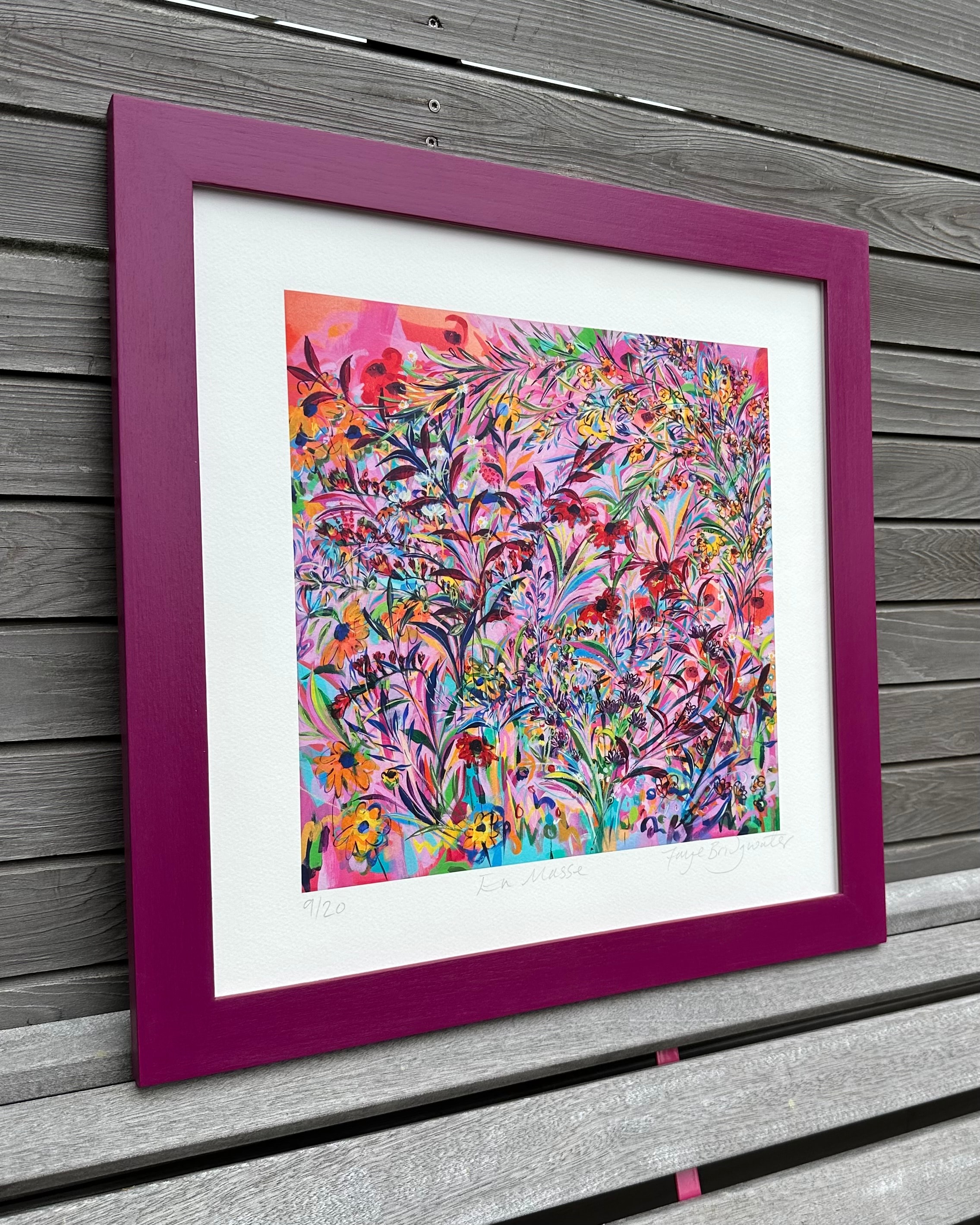 Faye Bridgwater print Beat Beet coloured frame